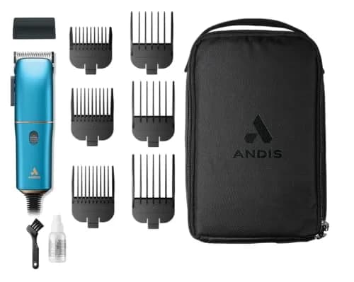 Andis Easy Clip Adjustable Blade Corded Dog Clipper 11-Pc Kit, Blue | Powerful Rotary Motor & Titanium-Coated Blades thumbnail 5