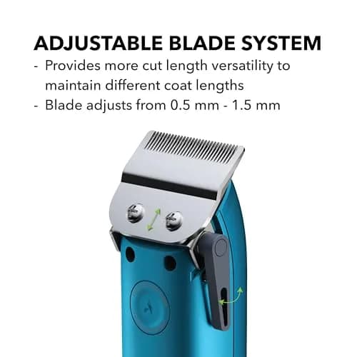 Andis Easy Clip Adjustable Blade Corded Dog Clipper 11-Pc Kit, Blue | Powerful Rotary Motor & Titanium-Coated Blades thumbnail 3