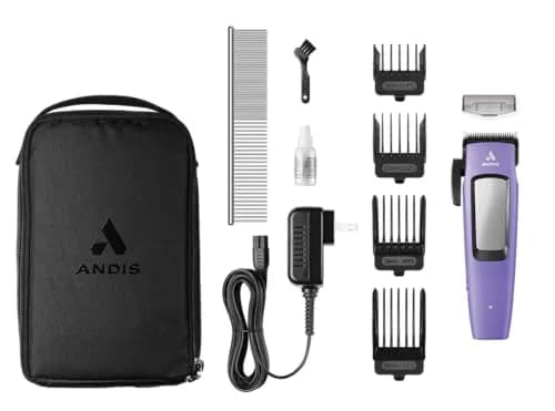 Andis Easy Clip Cordless II Dog Clipper 10-Pc Kit Purple | Lightweight Cordless Grooming thumbnail 5
