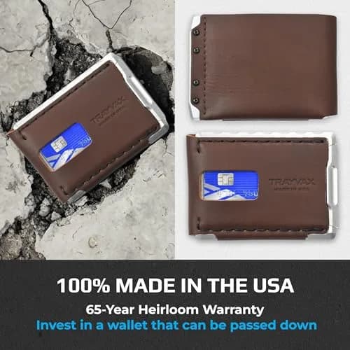 Trayvax Venture Billfold Wallet | Slim Leather Metal Front Pocket Money & Credit Card Holder for Men & Women thumbnail 3