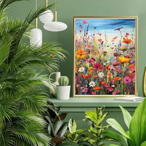 MjhRcll Flowers Cross Stitch Kit 30cm x 40cm | Beginner-Friendly Embroidery for Home Decor thumbnail 3