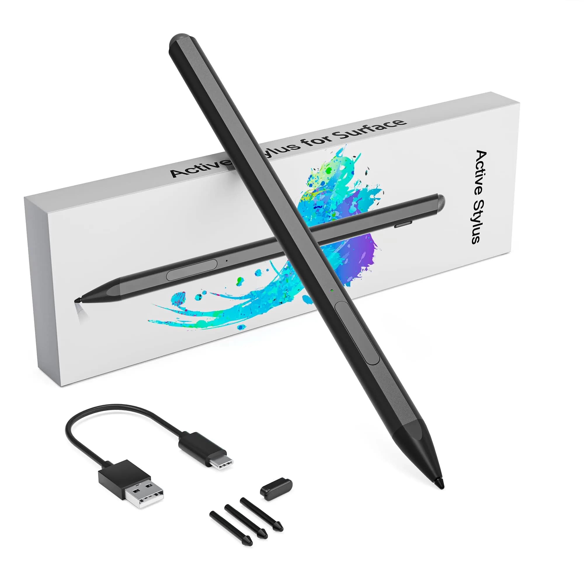 Arsandyn Surface Pen Stylus for Surface Pro 11/9/10/8/X/7/6/5/4/3, USB-C Fast Charge, 4096 Pressure Levels | Compatible with Surface Go/Laptop/Studio & Other Brands - main product image