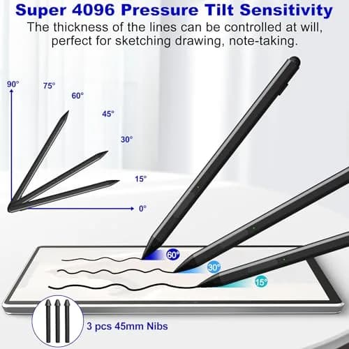 Arsandyn Surface Pen Stylus for Surface Pro 11/9/10/8/X/7/6/5/4/3, USB-C Fast Charge, 4096 Pressure Levels | Compatible with Surface Go/Laptop/Studio & Other Brands thumbnail 3