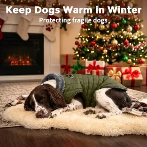 JoyDaog Fleece Dog Jacket with Harness for Small Dogs & Puppies, Green S | Warm, Waterproof, Windproof thumbnail 9