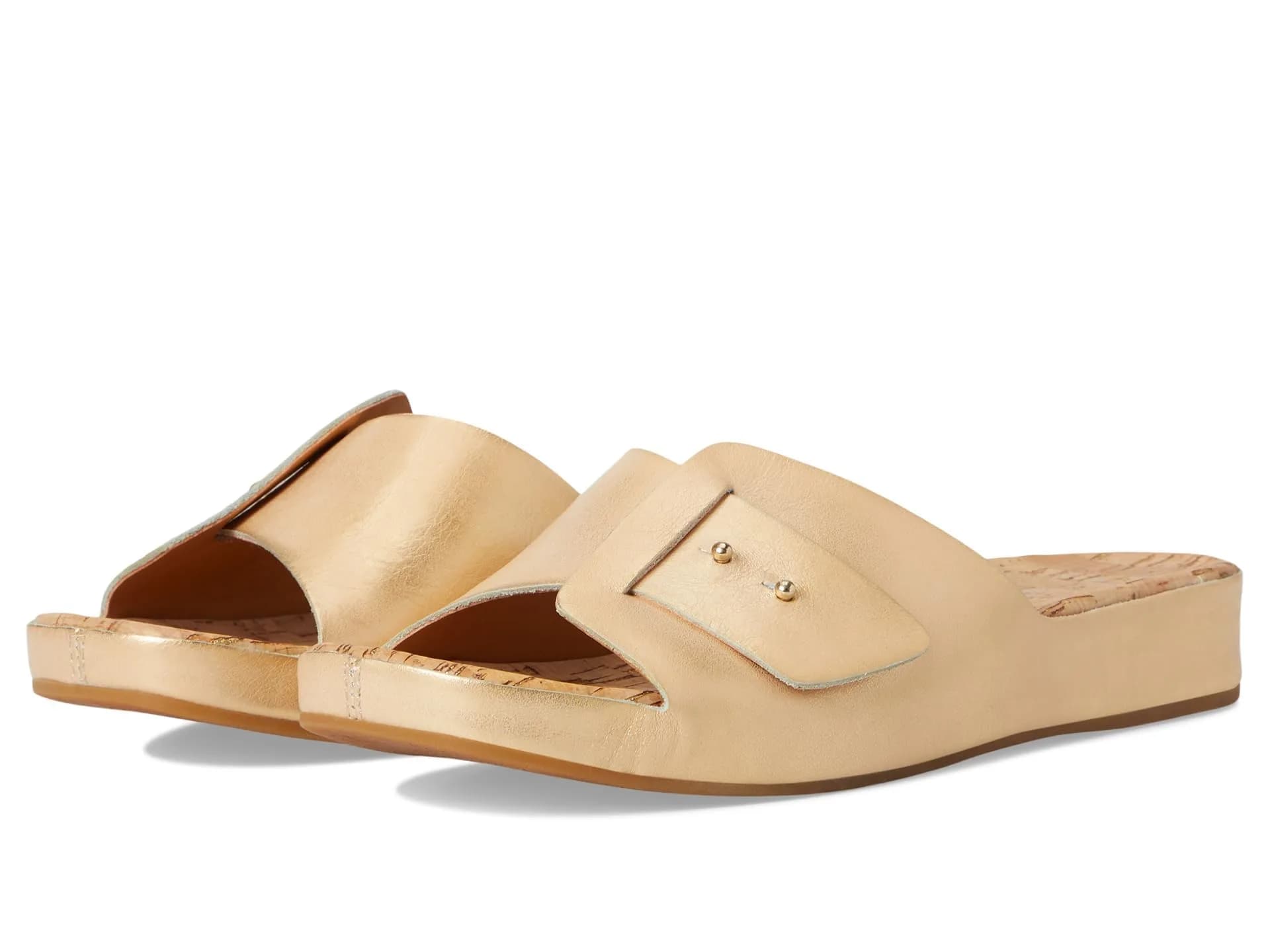 KORK-EASE Women's Mesa Gold 8 M | Stylish Leather Slide Sandal for Women in India - main product image