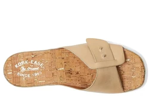 KORK-EASE Women's Mesa Gold 8 M | Stylish Leather Slide Sandal for Women in India thumbnail 2