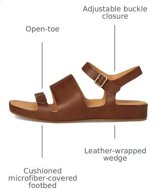 KORK-EASE Women's Mona Brown 10 M | Casual Flat Sandal with Leather Upper & Cushioned Footbed thumbnail 3