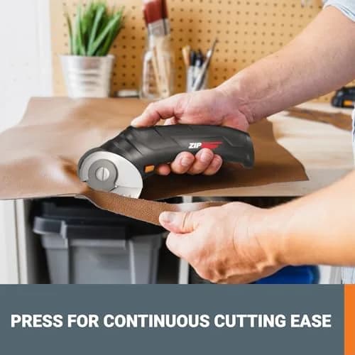 WORX Cordless Electric Fabric & Cardboard Cutting Scissors, 4V ZipSnip with 2 Blades & Case | Cuts up to 1/4" Thick Materials thumbnail 6