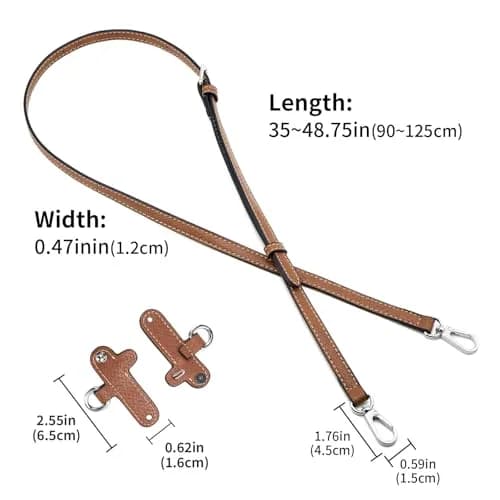 DEVPSISR Leather Strap Suitable for Longchamp Handbag Crossbody Adjustable Shoulder Strap Conversion Kit 125 cm (L) x 1.2 cm (W) | Durable & Adjustable thumbnail 2