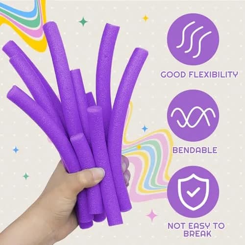 Frienda Foam Noodles 5/8 Inch x 40 Ft Light Purple | Versatile DIY Craft Foam thumbnail 3