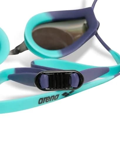 ARENA Tracks Unisex Adult Essential Racing Swim Goggles with FINA-Approved Anti-Fog Mirror Lens | Turquoise/Future Dusk/Water thumbnail 5