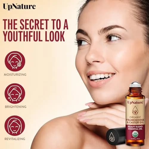 UpNature Castor Oil Roll On Eye Roller 0.33 Fl Oz | Organic Face & Under Eye Care thumbnail 2
