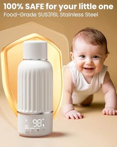 Juissiart Portable Baby Bottle Warmer 17oz | Fast 2.5 Min Heating Travel Friendly thumbnail 5