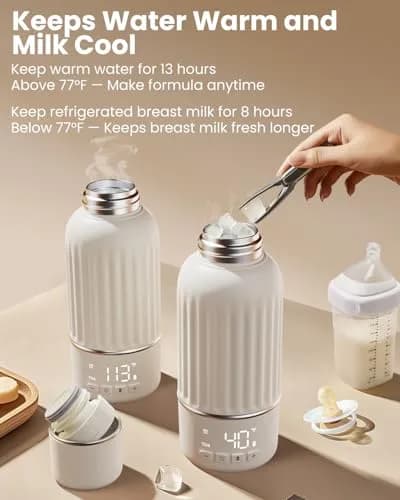 Juissiart Portable Baby Bottle Warmer 17oz | Fast 2.5 Min Heating Travel Friendly thumbnail 6