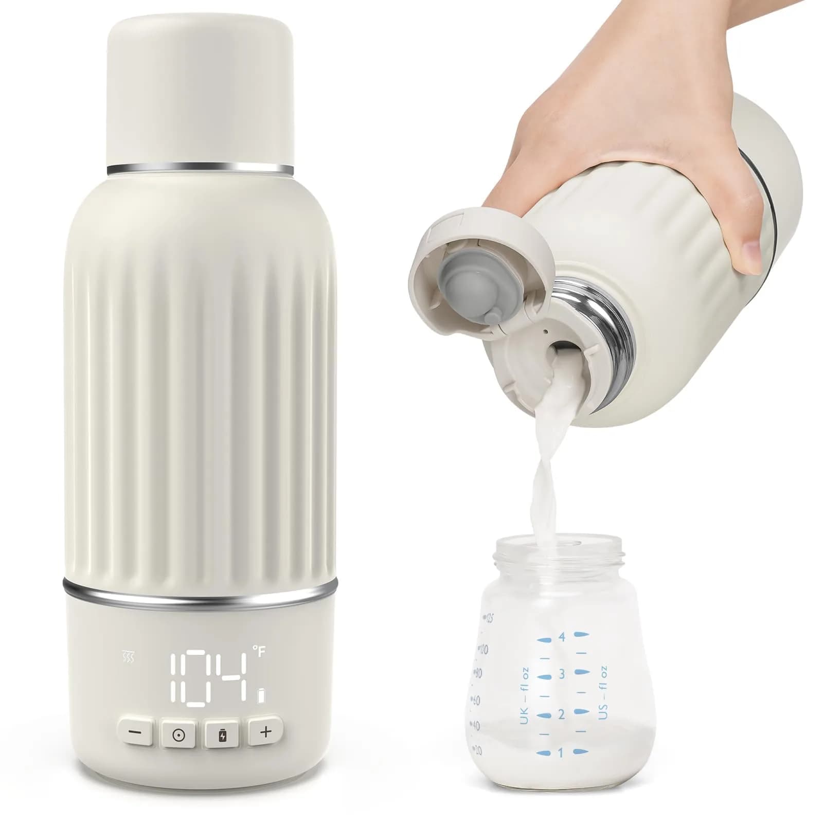 Juissiart Portable Baby Bottle Warmer 17oz | Fast 2.5 Min Heating Travel Friendly - main product image