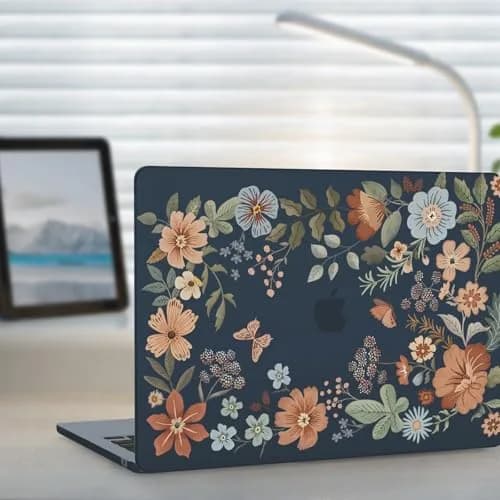 iCasso Ultra Thin Armor Hard Shell Case for MacBook Air 13.6 inch M5/M4/M3/M2 Chip (A3449/A3240/A3113/A2681) | Crystal Clear Midnight Flower thumbnail 7