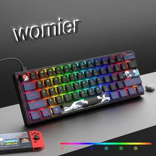 Womier 60% Percent Keyboard Gaming, Creamy Mechanical Wired Keyboard Anime | Compact RGB Gaming Keyboard with Hot-Swappable Switches thumbnail 5