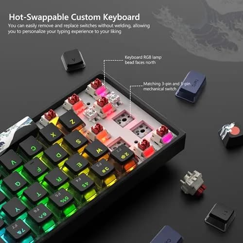 Womier 60% Percent Keyboard Gaming, Creamy Mechanical Wired Keyboard Anime | Compact RGB Gaming Keyboard with Hot-Swappable Switches thumbnail 3