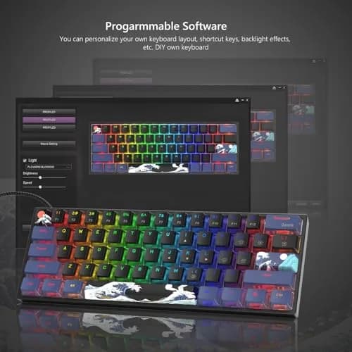 Womier 60% Percent Keyboard Gaming, Creamy Mechanical Wired Keyboard Anime | Compact RGB Gaming Keyboard with Hot-Swappable Switches thumbnail 4