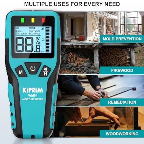 Kiprim WM01 Pinless Moisture Tester for Wood, Walls & Masonry | 40mm Depth Detection thumbnail 4