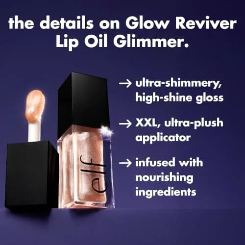 e.l.f. Glow Reviver Lip Oil Citrine Gleam 7.4ml (0.25 Fl Oz) | Hydrating Sheer Shine for Everyday Wear thumbnail 4