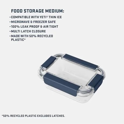 YETI Food Storage Container Medium Navy | Airtight, Leak-Proof, BPA-Free Plastic, 1.9L (7.4" L x 5.1" W x 3" H) thumbnail 4