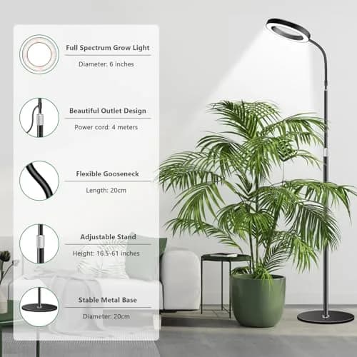 Aumtrly Full Spectrum LED Grow Light with 68-inch Adjustable Stand | 20W LED Plant Lamp thumbnail 4