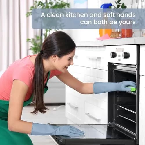 SIFANGKE Rubber Cleaning Gloves for Dishwashing 4 Pairs Large | Non-Slip Household Gloves thumbnail 6