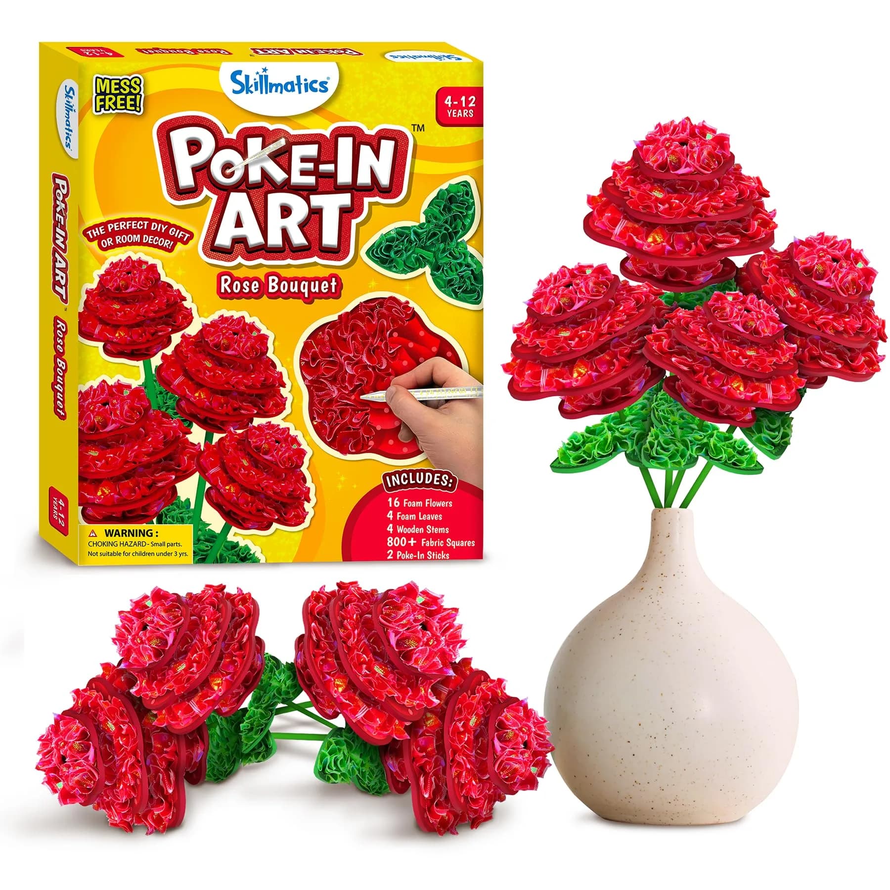 Skillmatics Poke-in Art Flower Bouquet Wood Craft Kit | Mess-Free DIY Decor for Kids Ages 4-9 — 8. Rose Bouquet