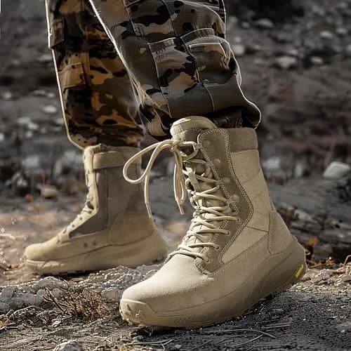 NORTIV 8 Men's Sand Tactical Military Work Boots 14W (39.6cm Calf Circumference) | Lightweight & Cushioned Combat Footwear thumbnail 8