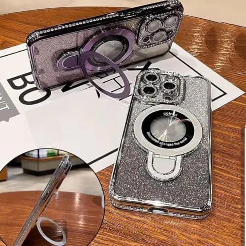 Changjia Magnetic Stand Glitter Case for iPhone 16 Pro Max 6.9" | Luxury Rhinestones & Kickstand thumbnail 5