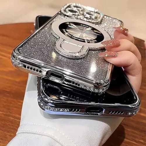 Changjia Magnetic Stand Glitter Case for iPhone 16 Pro Max 6.9" | Luxury Rhinestones & Kickstand thumbnail 7