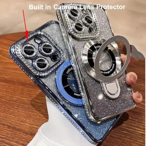 Changjia Magnetic Stand Glitter Case for iPhone 16 Pro Max 6.9" | Luxury Rhinestones & Kickstand thumbnail 3