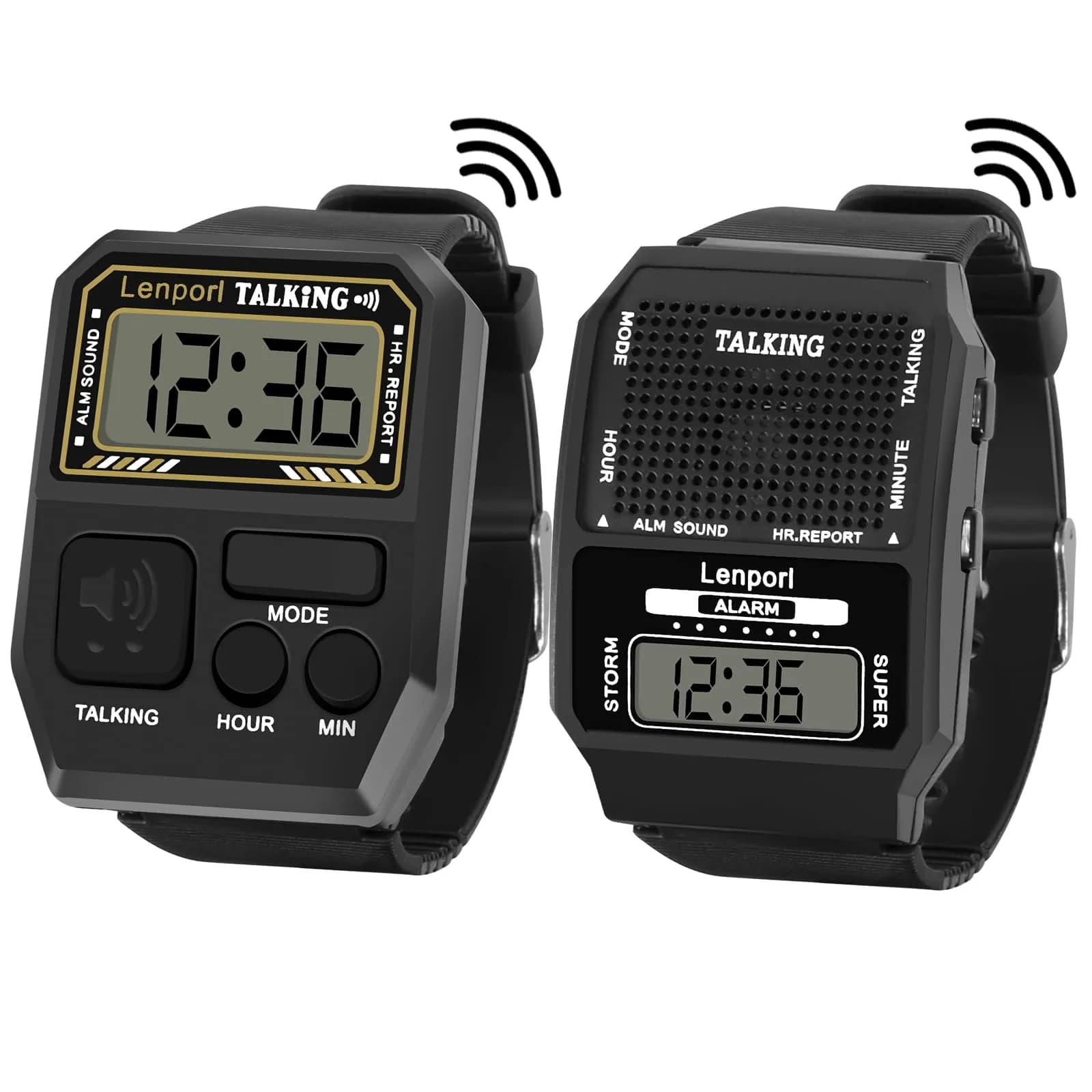 Lenporl Talking Watch 2 Pack, English Voice for Visually Impaired Adults | Large Dial, Easy Operation