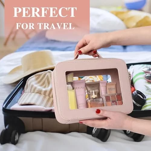 Pinkmik Clear Makeup Bag Set, L+M+MINI (3-Piece) | TSA Approved Travel Cosmetic Case thumbnail 4