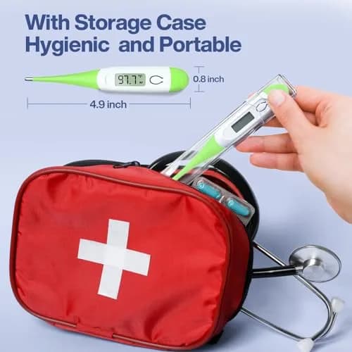 Boncare Digital Thermometer for Adults, Kids & Babies, Light Green | Accurate & Safe Oral and Rectal Thermometer with 10-Second Reading and Fever Alarm thumbnail 6