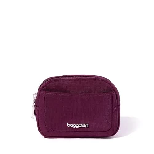 Baggallini Mini Cosmetic Pocket - Lightweight 4.9"W x 3.5"H x 1.5"D Makeup Bag | Mulberry thumbnail 1