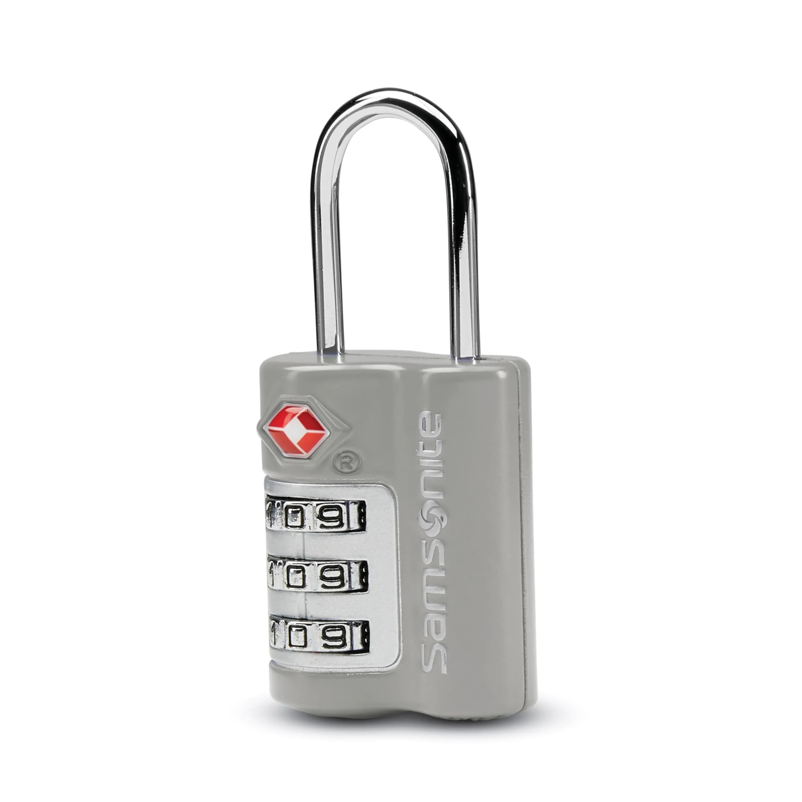 Samsonite TSA Approved Travel Lock Light Grey | Durable Zinc Alloy, Triple-Dial Mechanism - main product image