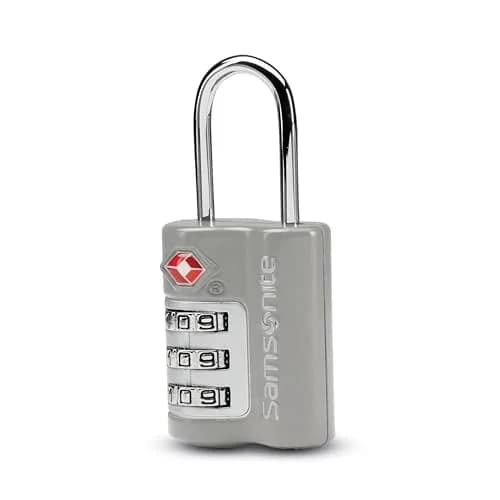 Samsonite TSA Approved Travel Lock Light Grey | Durable Zinc Alloy, Triple-Dial Mechanism thumbnail 1