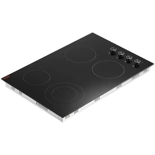 VEVOR Electric Ceramic Cooktop 30-inch 4 Burners 7200W 220V | Built-in Glass Panel with Knob Control thumbnail 9