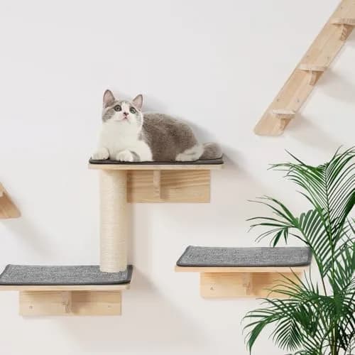 VEVOR Wall Mounted Cat Shelves Set of 9 | Supports 40 lbs, Climbing & Resting thumbnail 8