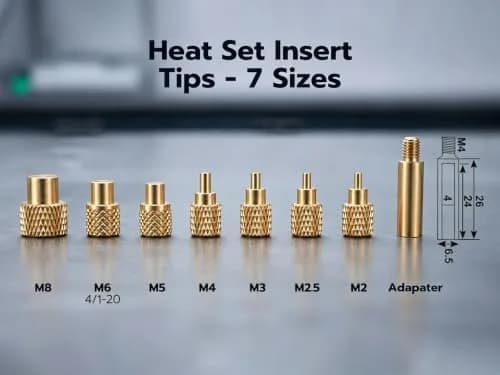 3DZWMAN Vertical Heat Set Insert Tool Press with 60W Soldering Iron & M2-M8 Tips | 210mm Insertion Height thumbnail 4