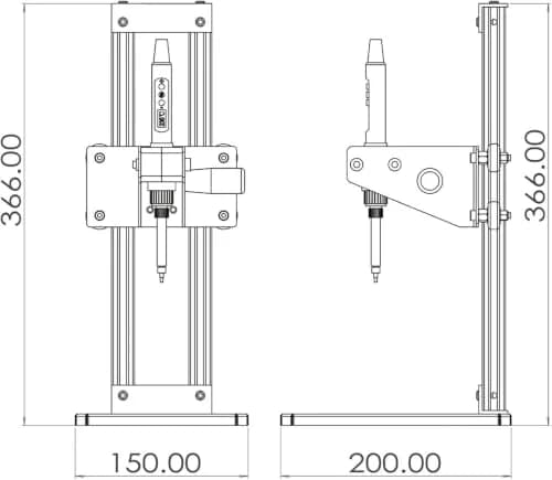 3DZWMAN Vertical Heat Set Insert Tool Press with 60W Soldering Iron & M2-M8 Tips | 210mm Insertion Height thumbnail 8