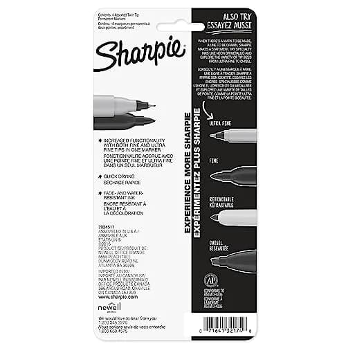 Sharpie Twin Tip Permanent Markers, Fine and Ultra Fine, Assorted Colors, 8 Count (Pack of 2) | Fade & Water-Resistant Ink thumbnail 7