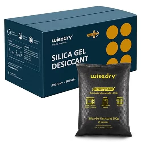 wisedry 10 x 500g Rechargeable Silica Gel Car Dehumidifier | Fast Reactivated Moisture Absorber for Large Spaces thumbnail 1