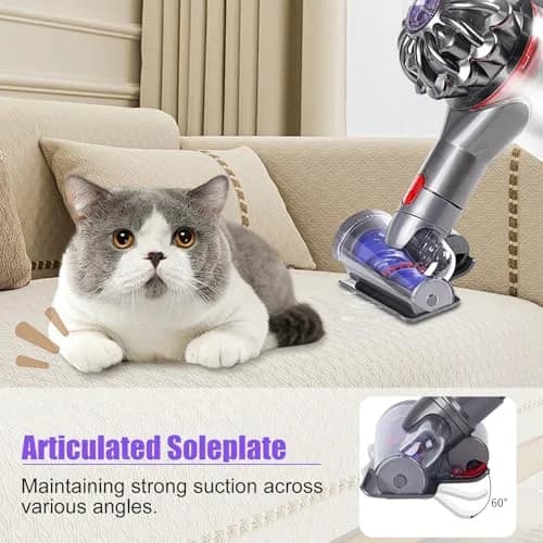 Vanclearidea Mini Motorized Tool Brush Head for Dyson V7-V15 Vacuums | 30W Powerful Suction, Anti-Tangle Pet Hair Attachment thumbnail 3