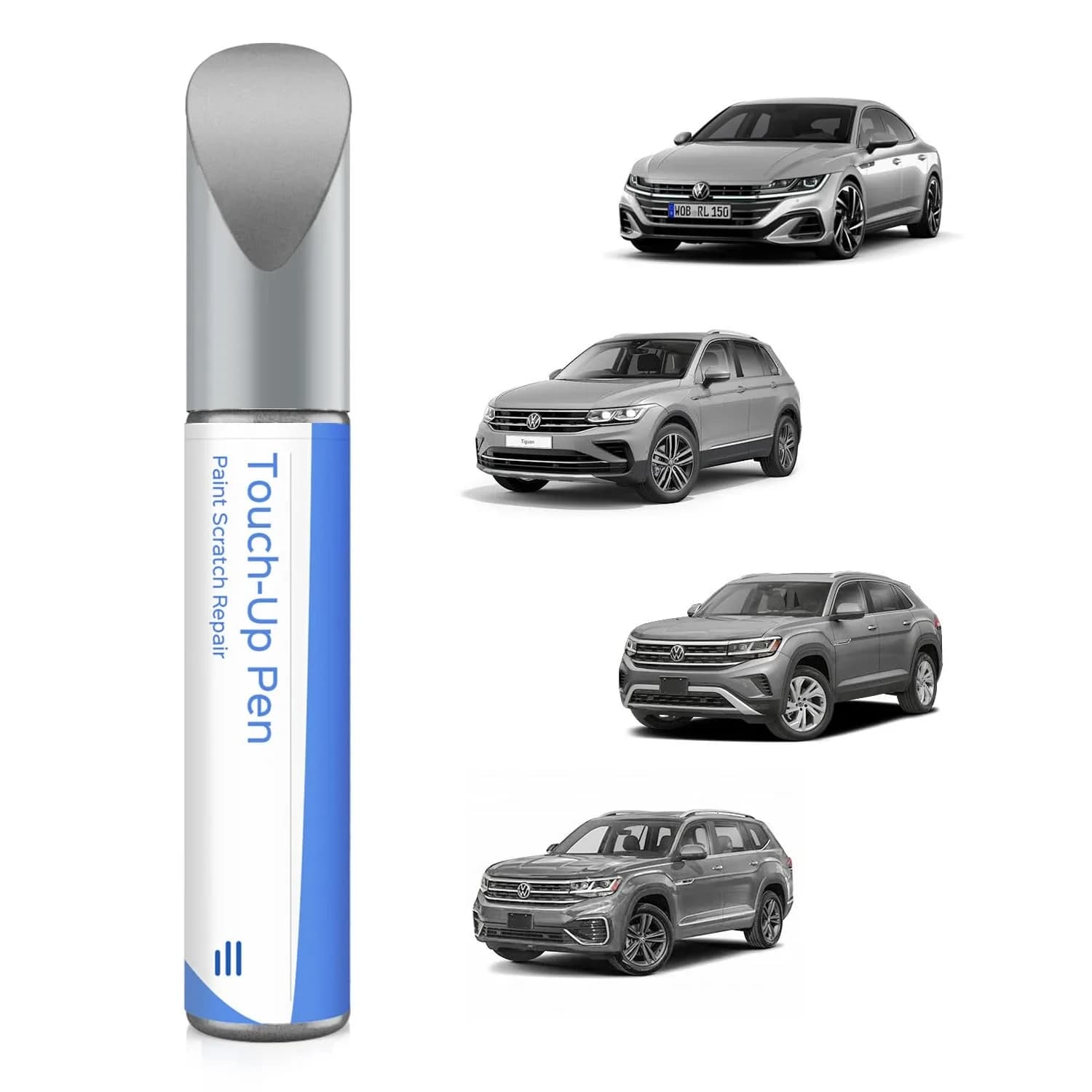 PARTS4EV LA9W/1K Carbon Steel Pearl Touch Up Paint 12ml (0.41 Fl Oz) | Volkswagen Exact Match for Chips and Nicks — Pyrite Silver Metallic