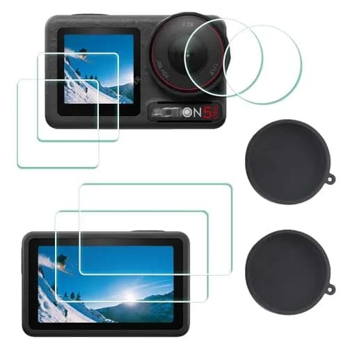 ULBTER Screen Protector for DJI OSMO Action 5 Pro + Lens Cap Cover | 9H Tempered Glass, Bubble-Free, HD Clarity thumbnail 1
