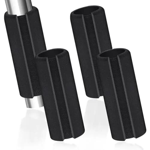 AKLVBL Black 4 Pcs Universal Handle Grips 10.9cm (4.3 Inch) | NBR Rubber Foam Comfort Grip for Gym, Bike, Tools thumbnail 1