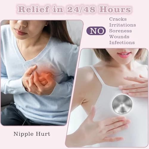 NISXABEBE Original Silver Nursing Cups with Silicone Ring, X-Large | Natural Healing for Sore Nipples thumbnail 2
